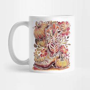 Autumn Cowgirl Boot Mug